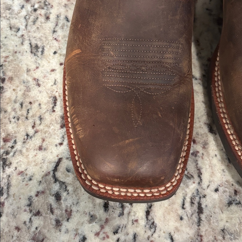 Men’s Ariat 11 EE 10027165 Brown Leather Boots Shoes Work School Casual Dressy - Picture 10 of 17